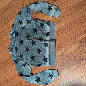 Alternative Apparel - Black And Grey Burnout Star Sweatshirt